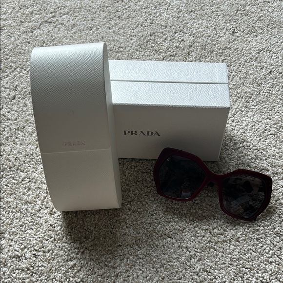 Prada Women's Burgundy Sunglasses - Picture 1 of 8